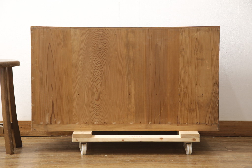 和製アンティーク　整った木目が美しい桐箪笥ローボード(テレビ台、テレビボード、収納棚、桐たんす)(R-056506)