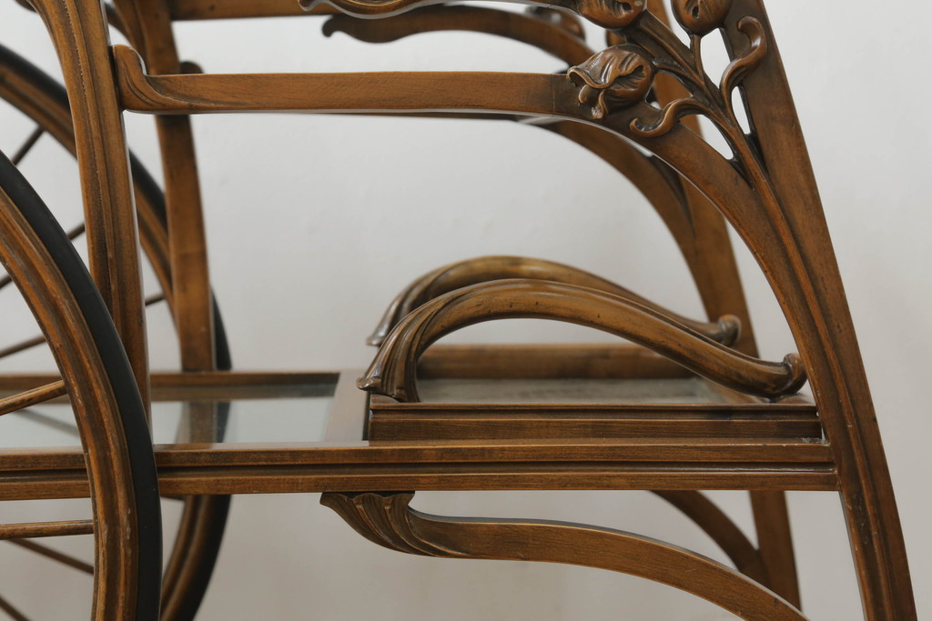 中古　廃盤品　メデア(Medea)　ワゴンART900　芸術的な美しさが存在感を放つアール・ヌーボー様式のトロリー(ワゴン)(定価約124万円)(R-074668)