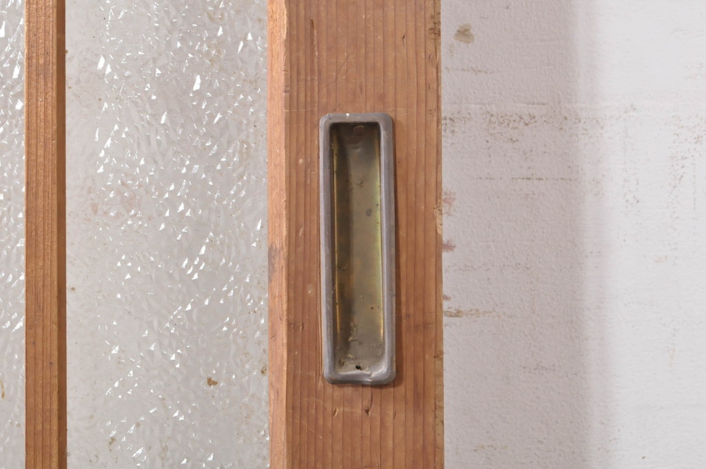 アンティーク建具　落ち着いた和の空間を演出するガラス帯戸1枚(引き戸、板戸)(R-072924)