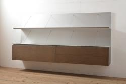 和製アンティーク　前面ケヤキ材　重厚感のある佇まいが魅力的な引き出し付きの収納棚(水屋箪笥、収納箪笥、サイドボード)(R-040764)
