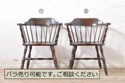 和製ビンテージ　飛騨家具　WINDS太平　たいへい(TAIHEI)　木の温もりを感じられるダイニングチェア2脚セット(板座チェア、椅子、イス、ヴィンテージ)(R-069186)