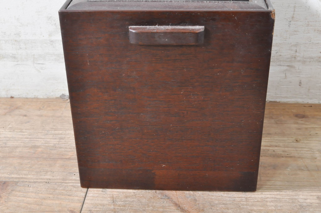 和製アンティーク　シンプルなデザインで取り入れやすい古い花梨(カリン)材のゴミ箱(ごみ箱、くず入れ、収納ボックス)(R-072895)