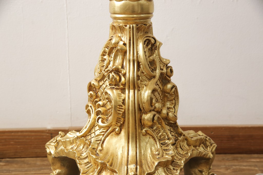 中古　美品　イタリア　SILIK(シリック)　バロックスタイルのゴージャスなフロアスタンド(フロアランプ、照明、ランプシェード)(定価約45万円)(R-056720)