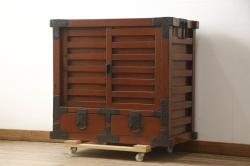イギリスアンティーク　マホガニー材　シンプルで使いやすい薄型ブックケース(本箱、ガラスケース、飾り棚、陳列棚、収納棚)(R-061100)