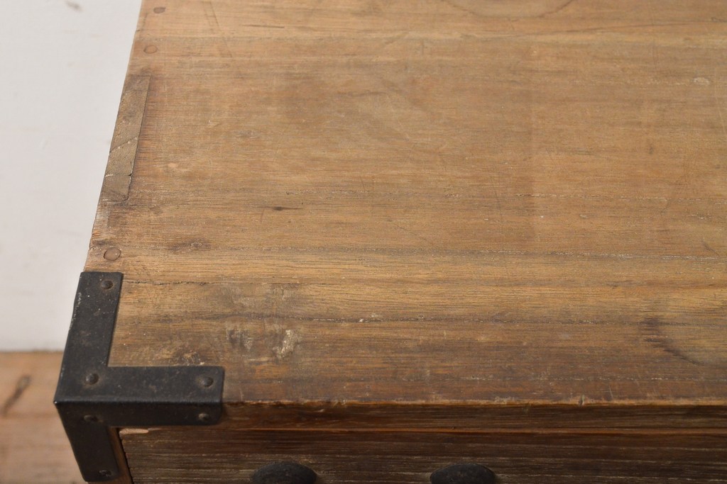 和製アンティーク　小物収納に便利な和風の総桐小箪笥(桐たんす、小引き出し、タンス、ローチェスト)(R-055930)