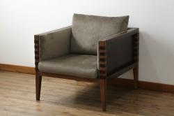 和製アンティーク　レトロな佇まいが魅力の木製ベンチ(長椅子、長イス、板座チェア、2人掛け、3人掛け)(R-066870)
