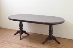 イギリスアンティーク　オーク材　挽き物加工の脚がクラシカルな雰囲気を醸し出すオケージョナルテーブル(サイドテーブル、カフェテーブル、コーヒーテーブル、花台、飾り台、英国)(R-067483)