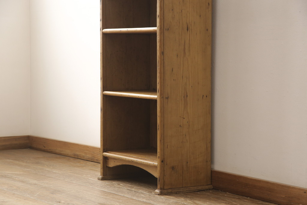イギリスアンティーク　パイン材　カントリースタイルにおすすめのブックシェルフ(収納棚、本棚)(R-050218)