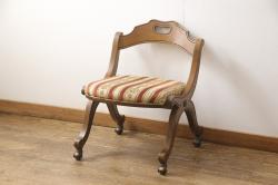 イギリスアンティーク　猫脚がエレガントさを引き立てるスツール(チェア、椅子、丸椅子、イス、回転チェア)(R-062757)