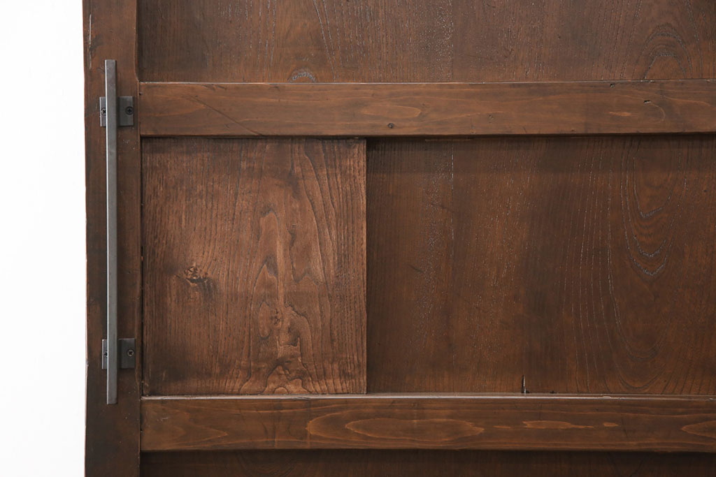 【セミオーダー家具実例】アンティーク蔵戸を高品質リペアし、ご希望の寸法にリサイズ。吊り戸仕様に加工して、新規製作した戸枠とセットでお届けしました。(玄関戸、引き戸、建具)