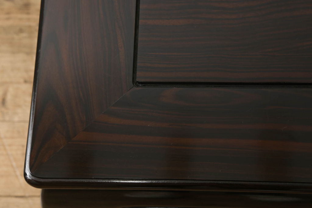 中古　美品　高島屋購入　総縞黒檀材(シマコクタン)　シックな空間を演出する座卓(ローテーブル、センターテーブル)(定価約80万円)(R058327)