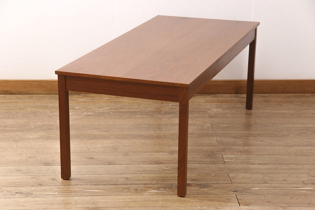 北欧ビンテージ　チーク材　温かみのある空間づくりにおすすめ!木の風合いが味わい深いセンターテーブル(ローテーブル、リビングテーブル、ヴィンテージ)(R-05825)