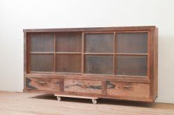 アンティーク家具　ナラ材　和製では珍しい!!高級感漂うツイストレッグのオープンラック(飾り棚、陳列棚)(R-48760)
