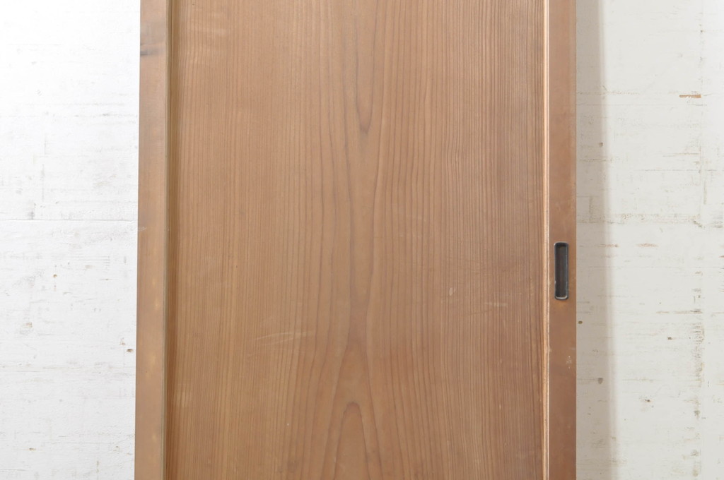 アンティーク建具　美しい杉材一枚板が和の空間づくりにおすすめ!! 横桟入りの幅狭板戸1枚(舞良戸、引き戸)(R-073454)