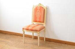 和製アンティーク　レトロな雰囲気溢れる透かし彫り入りチェア(ダイニングチェア、椅子、イス、いす)(R-071997)