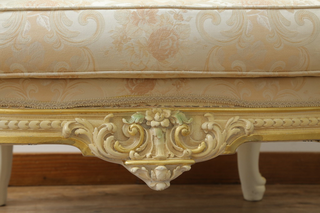 中古　美品　イタリア高級家具　SILIK(シリック)　ロココ調　優雅で上品な空間づくりにぴったりな1人掛けソファ(一人掛けソファ、1P、アームソファ)(R-075092)