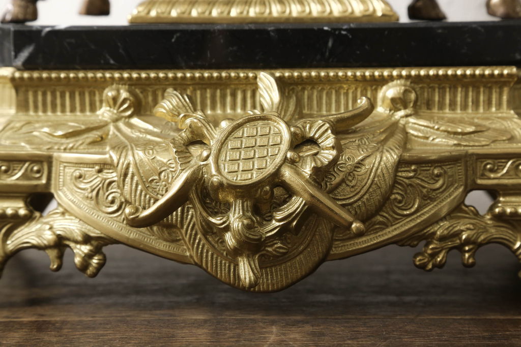 中古　美品　高級品　イタリア　FARBEL　Imperial(インペリアル)　六本木アピス取り扱い　真鍮製　ゼンマイ式置時計(置き時計、ディスプレイ)(R-060556)