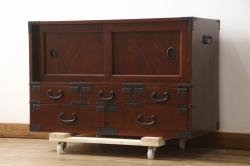 和製アンティーク　大正ロマン　栓材　昔懐かしい雰囲気の温かみのある本箱(ブックケース、戸棚、収納棚、飾り棚)(R-073681)