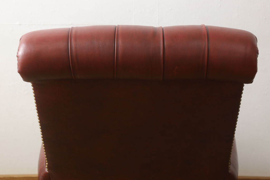 中古　美品　アメリカ高級家具　ハンコックアンドムーア(Hancock & Moore)　クラシカルで品のある本革レザーデスクチェア(定価約60万円)(アームチェア、一人掛けソファ、椅子、イス)(R-057937)