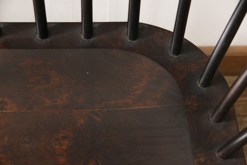 中古　松本民芸家具　クラシカルなデザインが美しいウィンザーチェア(ウィンザーベンチ、長椅子、3人掛けベンチ、ウインザーチェア)(R-057542)