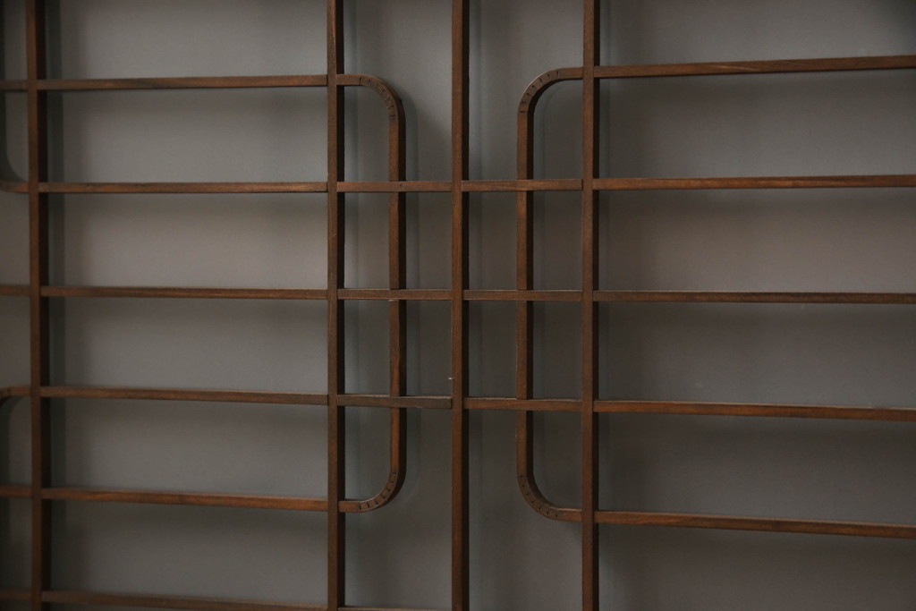 ラフジュ工房オリジナル　古建具リメイク　香の図模様が目を引くサイドボード(収納棚、戸棚、サイドキャビネット、組子)(R-067015)