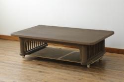 アンティーク家具　大正昭和初期　ケヤキ材　脚の意匠が目を引く座卓(センターテーブル、ローテーブル)(R-045303)