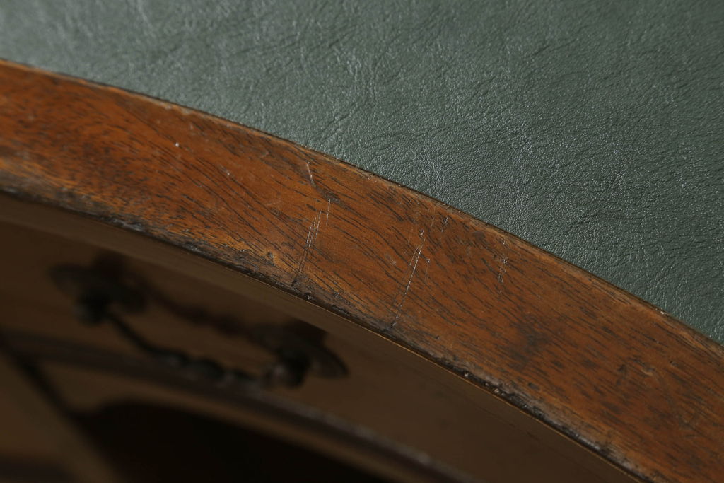 イギリスアンティーク　マホガニー材　上質な大人の書斎づくりがかなうキドニーデスク(両袖デスク、机、在宅ワーク、在宅用ワークデスク)(R-050891)