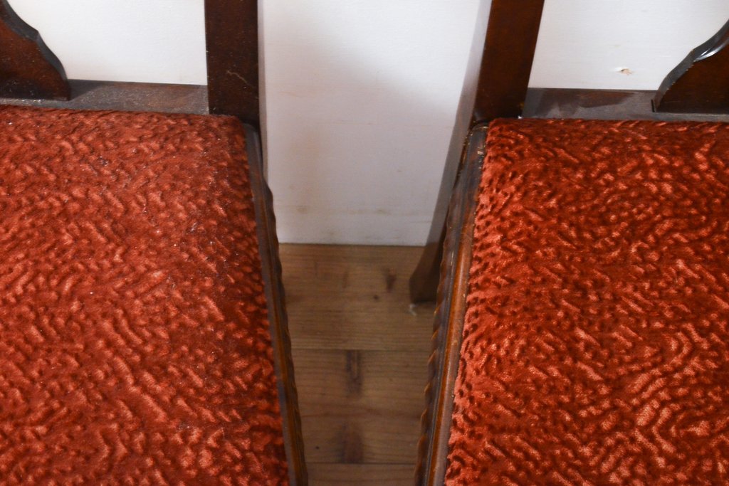 イギリスアンティーク　マホガニー材　格調高い空間演出におすすめのダイニングチェア2脚セット(椅子、イス)(R-057336)
