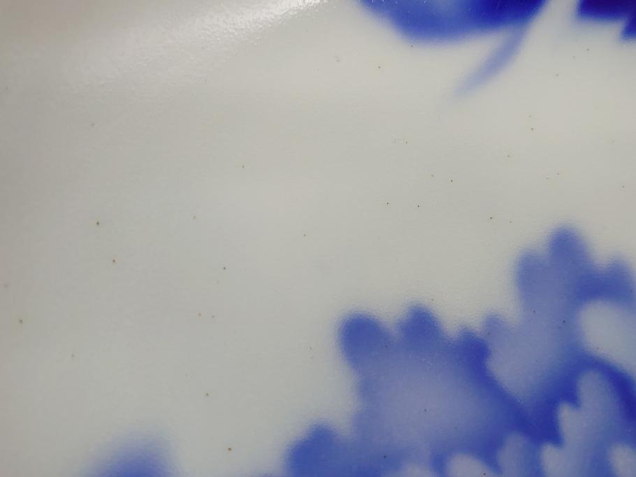 昭和初期　深川製磁　オールド深川　染付　花文　7寸　約21cm　深鉢(和食器、和皿、深皿、七寸)(R-062830)