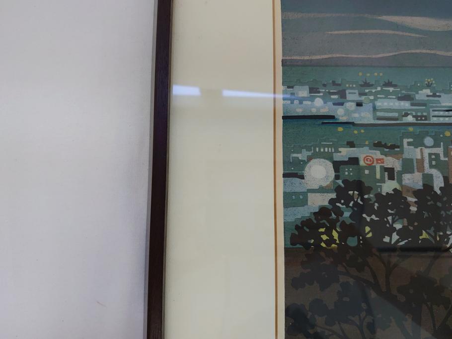 井堂雅夫　木版画　神戸の夜　1984年(多色刷、絵画)(R-062895)