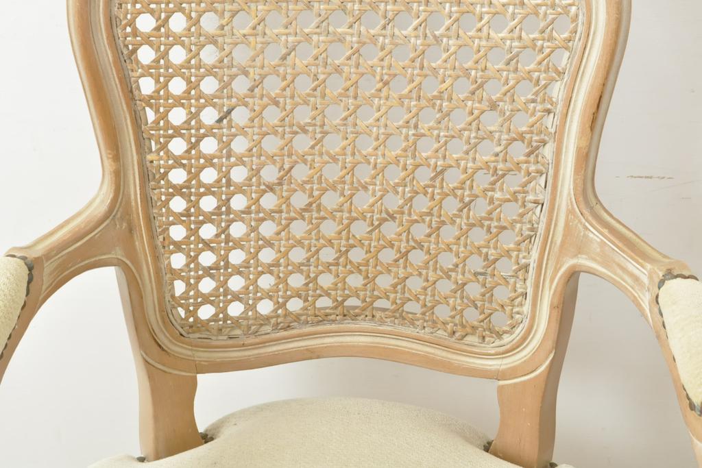 イタリアビンテージ　フィレンツェ　エレガントなデザインが目を引くアームチェア2脚セット(ダイニングチェア、椅子、イス、ヴィンテージ)(R-057312)