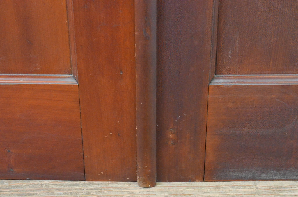 アンティーク建具　大正ロマン　古い洋館で使われていた背の高い両開きドア1対(2枚セット扉、木製扉)(R-065561)