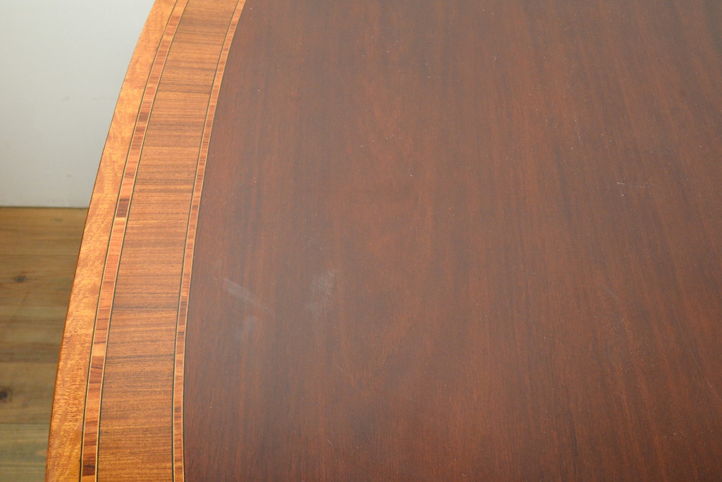 中古　美品　アメリカ高級家具　COUN CILL(カウンシル)　マホガニー材　高級感漂う佇まいが魅力のダイニングテーブル(カンセル、エクステンションテーブル)(定価約100万円)(R-057409)