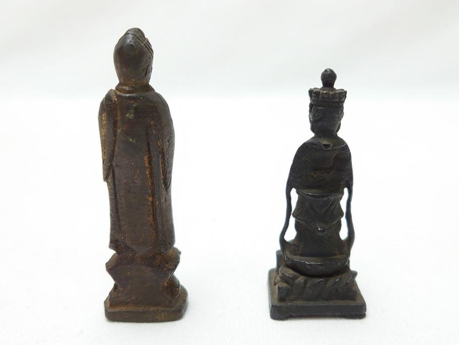 江戸期　古い仏像など5点(置物、オブジェ、古銅、古玩、観音像、チベット像?)(R-062991)