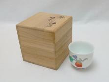 幕末〜明治　色絵染付　蓋茶碗5客(和食器)(R-052811)