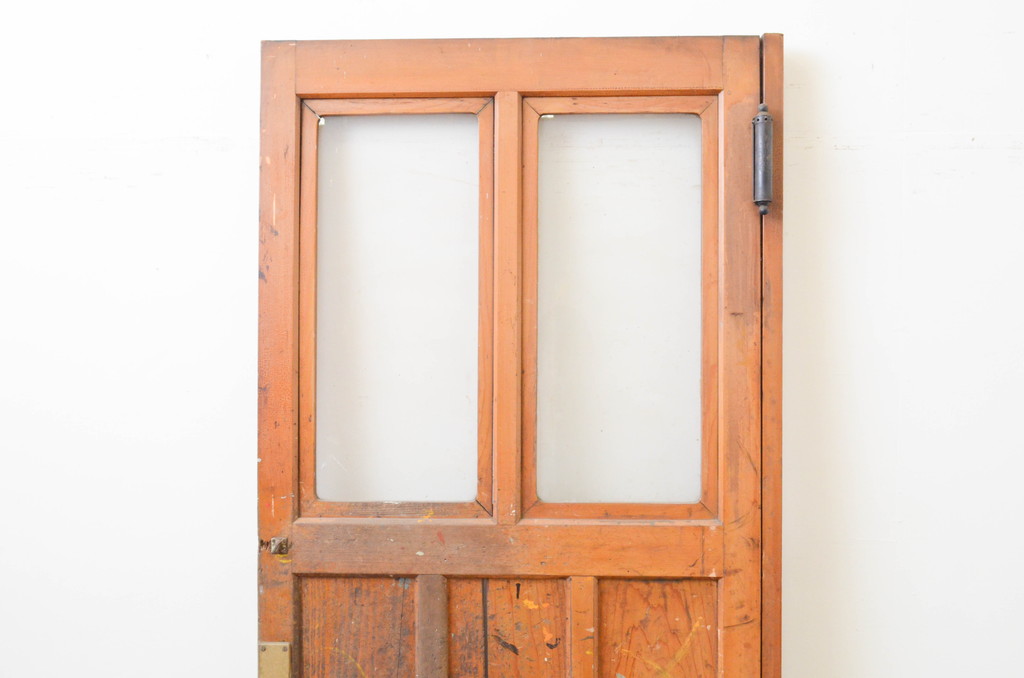アンティーク建具　ペイント仕上げ限定　レトロな雰囲気漂う扉1枚(木製扉、ガラス扉、ドア)(R-066848)