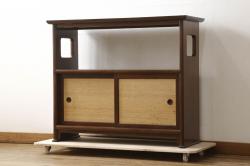 アンティーク家具　昭和初期　レトロな雰囲気漂うテレビ台(収納棚、ローボード)(R-036897)