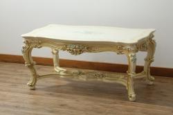 中古　美品　イタリア高級家具　SILIK(シリック)　ロココ調　優雅で上品な空間づくりにぴったりなセンターテーブル(ローテーブル、ソファテーブル、リビングテーブル、4人掛け)(定価約42万円)(R-075095)