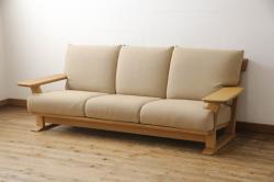 アンティーク家具　フランスアンティーク　オーク材のロングベンチ(1)(長椅子)