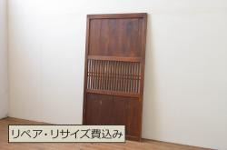 アンティーク建具　美しい柾目が魅力的な舞良戸1枚(まいらど、扉、ドア、板戸)(R-065476)