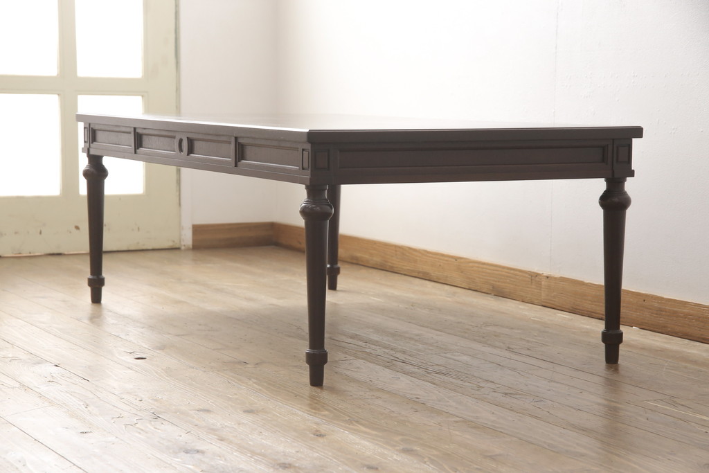 和製ビンテージ　カリモク家具(karimoku)　domani(ドマーニ)　クラシカルなデザインが上品なセンターテーブル(定価約14万円)(ヴィンテージ、リビングテーブル、ローテーブル)(R-052239)