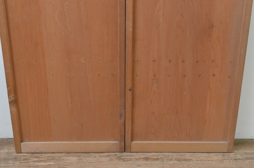 アンティーク建具　横桟　どこか懐かしい雰囲気が魅力的な板戸窓2枚セット(引き戸、格子戸)(R-067586)