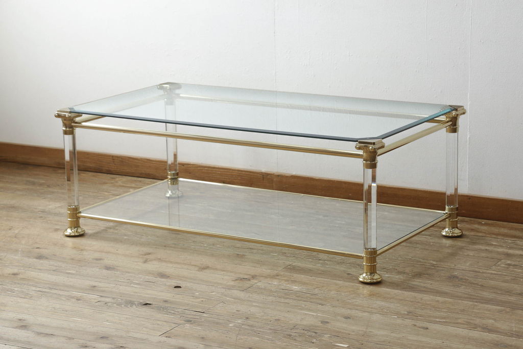 シップス 展示品　サァラ麻布　オルセニゴ　ガラス　エレガント　センターテーブル　高級 センターテーブル