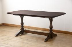 中古　美品　突き板　屋久杉　どっしりとした佇まいが印象的な座卓(ローテーブル、センターテーブル)(R-054692)