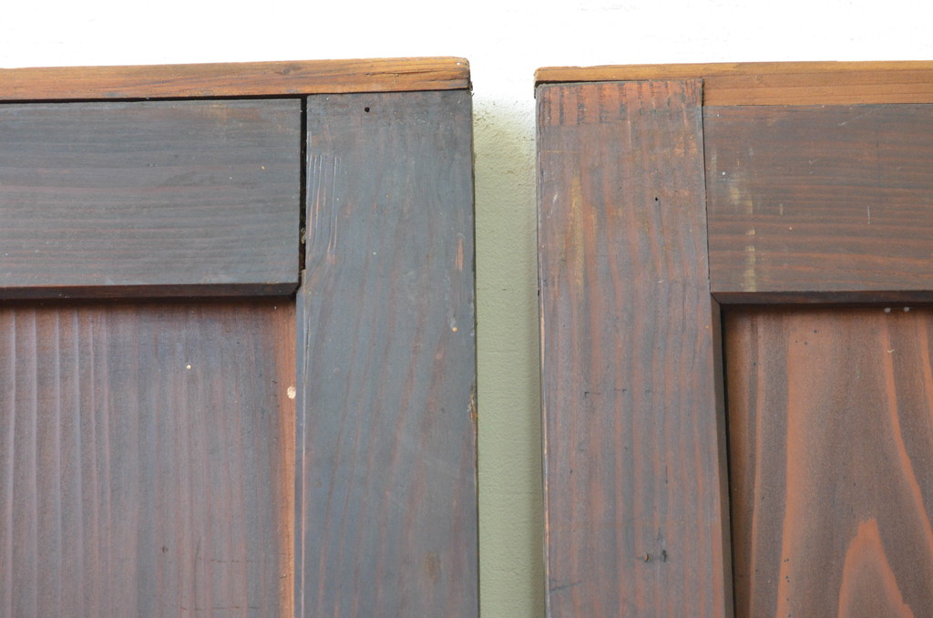 アンティーク建具　和の雰囲気作りにおすすめな格子帯戸3枚セット(引き戸、板戸)(R-067542)