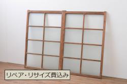 【加工実例】昭和中期の組子欄間の裏表両面ともにクリアガラスに変更しました。(明り取り、明かり取り、建具)