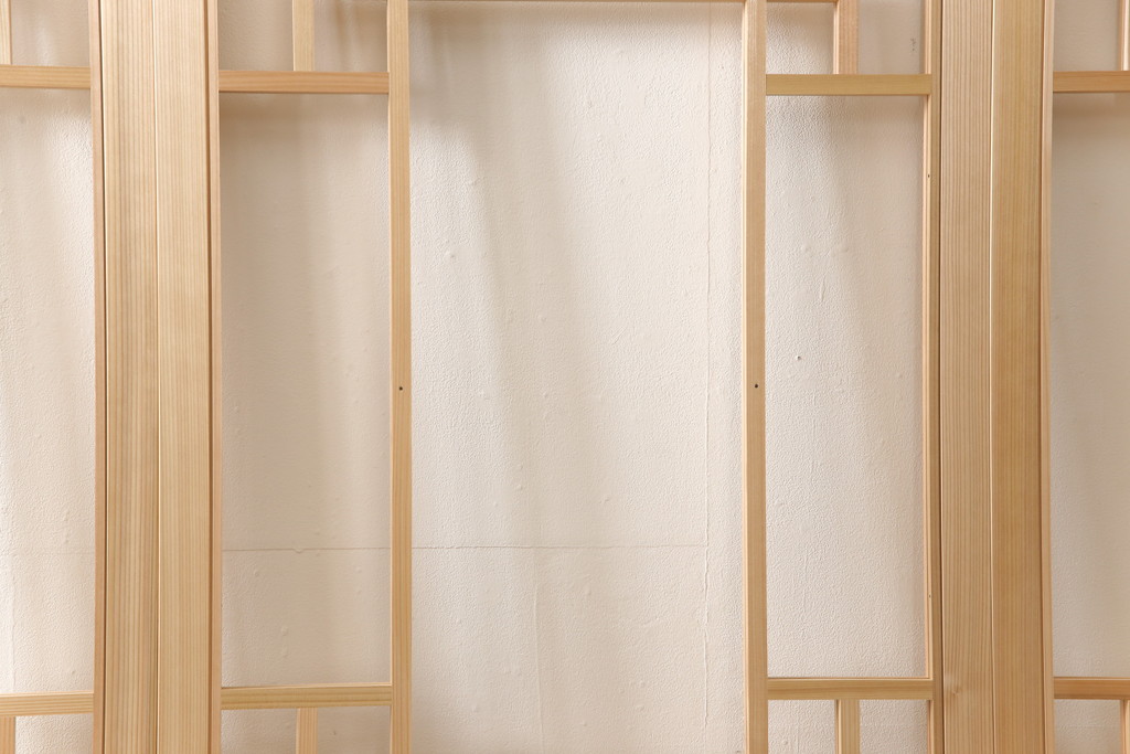 ラフジュ工房オリジナル　杉材　大正ロマン　和洋折衷なインテリアが叶うガラス戸4枚セット(色ガラスもお入れできます)(引き戸、建具)(R-057374)