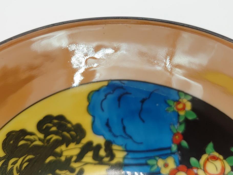 オールドノリタケ　NORITAKE　湖図　ハンドペイント　レトロでかわいらしいプレート・ボウル(皿、小鉢、深皿、洋食器)(R-061065)