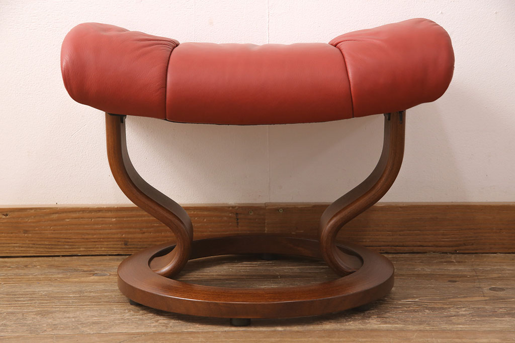 中古　EKORNES(エコーネス)　本革　オットマン付き　ストレスレス レノ クラシック(M)(アームチェア、リクライニングチェア、椅子)(定価約37万9千円)(R-050810)