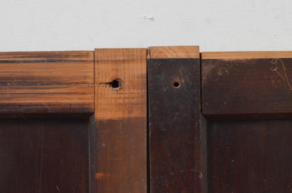 アンティーク建具　杉材　和モダンな空間作りにおすすめな板戸窓2枚セット(引き戸)(R-067937)